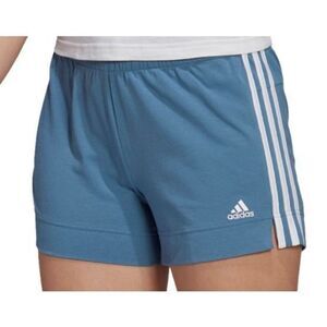 Adidas Women's Pacer 3-Stripes Knit Shorts - Altered Blue/white Size S